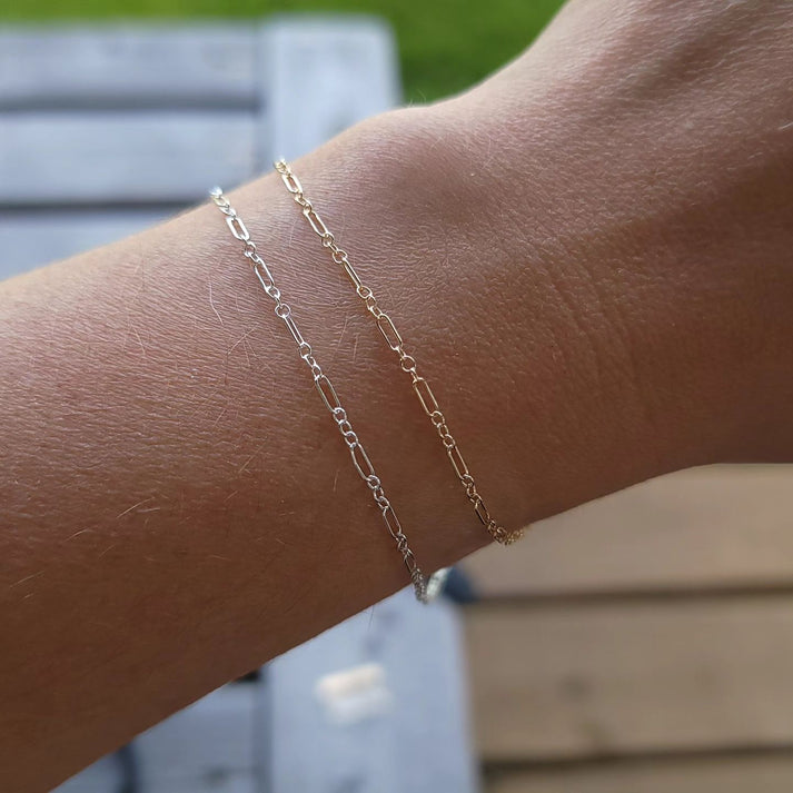 delicate dainty gold bracelet with intricate chain detail